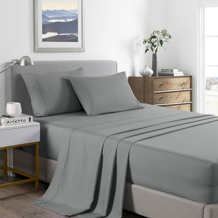 Royal Comfort Bamboo Cooling 2000TC Sheet Set Double - Mid Grey-1951134884546351104