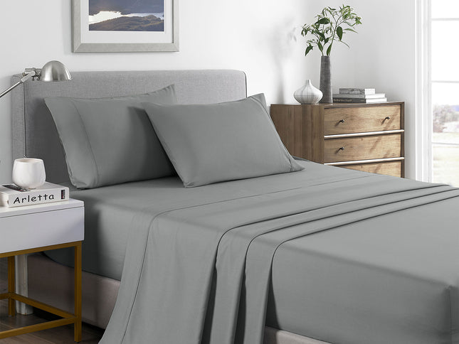 Royal Comfort Bamboo Cooling 2000TC Sheet Set Double - Mid Grey-1889884879504674816