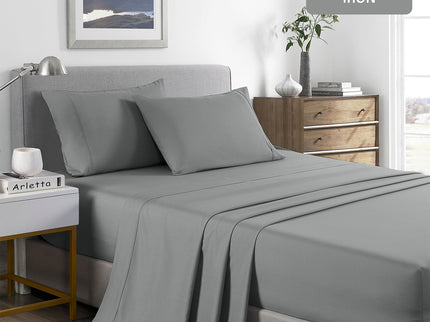 Royal Comfort Bamboo Cooling 2000TC Sheet Set Double - Mid Grey-1889884879504674820
