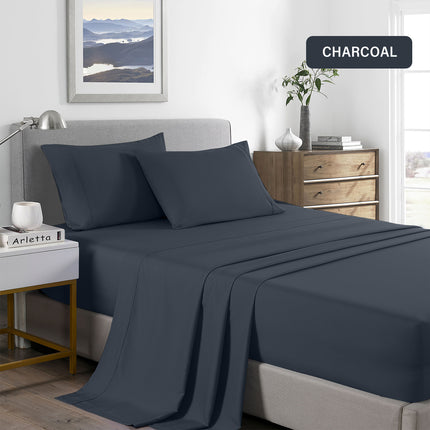 Royal Comfort Bamboo Cooling 2000TC Sheet Set Double - Charcoal-1951134884739289092