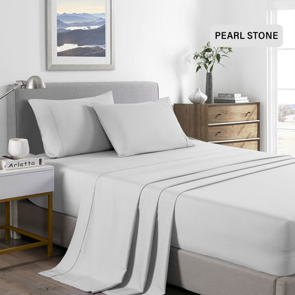 Royal Comfort Bamboo Cooling 2000TC Sheet Set King - Pearl Stone-1951134885750116356