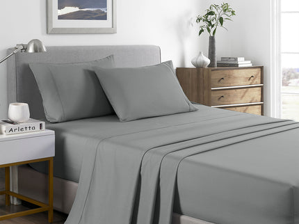 Royal Comfort Bamboo Cooling 2000TC Sheet Set King - Mid Grey-1889884880511307776
