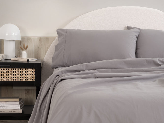 Royal Comfort Vintage Washed 100 % Cotton Sheet Set Single - Grey-1951134887218122753
