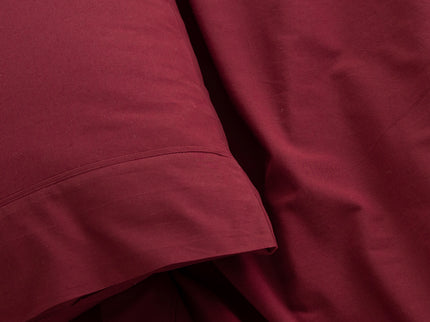 Royal Comfort Vintage Washed 100 % Cotton Sheet Set Single - Mulled Wine-1917365876303204355