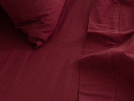 Royal Comfort Vintage Washed 100 % Cotton Sheet Set Single - Mulled Wine-1917365876303204356