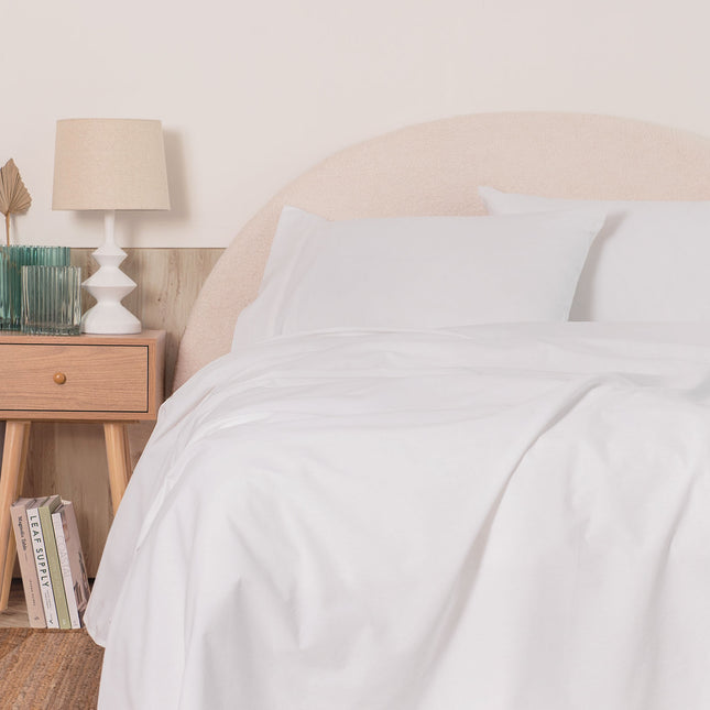 Royal Comfort Vintage Washed 100 % Cotton Sheet Set Double - White-1951134887620775937