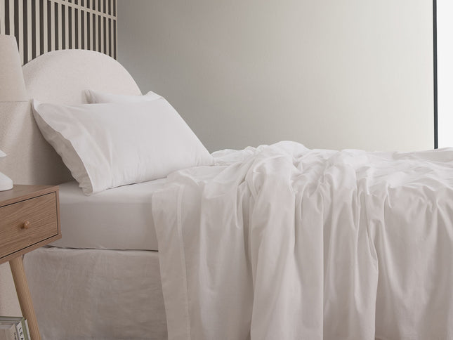Royal Comfort Vintage Washed 100 % Cotton Sheet Set Double - White-1951134887620775938