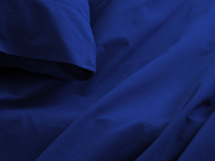 Royal Comfort Vintage Washed 100 % Cotton Sheet Set Double - Royal Blue-1889884884911132675