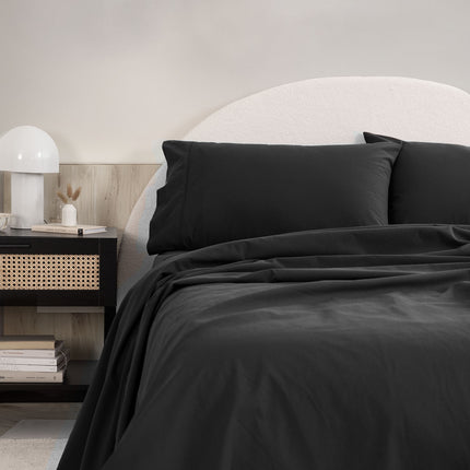 Royal Comfort Vintage Washed 100 % Cotton Sheet Set Double - Charcoal-1951134888006651905