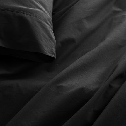 Royal Comfort Vintage Washed 100 % Cotton Sheet Set Double - Charcoal-1951134888006651907