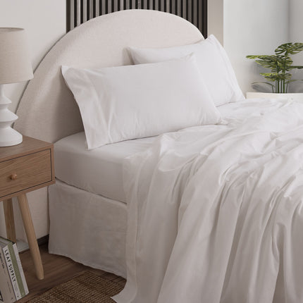 Royal Comfort Vintage Washed 100% Cotton Sheet Set Queen - White-1951134888623214592