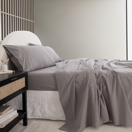 Royal Comfort Vintage Washed 100% Cotton Sheet Set Queen - Grey-1951134889311080450