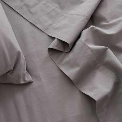 Royal Comfort Vintage Washed 100% Cotton Sheet Set Queen - Grey-1951134889311080453