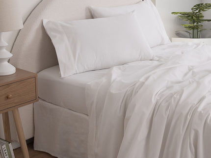 Royal Comfort Vintage Washed 100% Cotton Sheet Set King - White-1889884886471413760