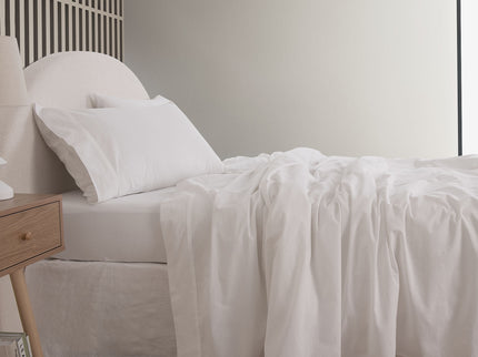 Royal Comfort Vintage Washed 100% Cotton Sheet Set King - White-1889884886471413762