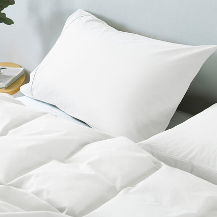Royal Comfort Vintage Washed 100 % Cotton Quilt Cover Set Queen - White-1951134832742502405