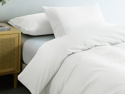 Royal Comfort Vintage Washed 100 % Cotton Quilt Cover Set King - White-1917365869692981251