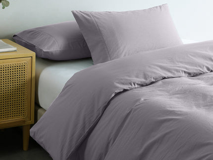 Royal Comfort Vintage Washed 100 % Cotton Quilt Cover Set King - Grey-1917365869848170499
