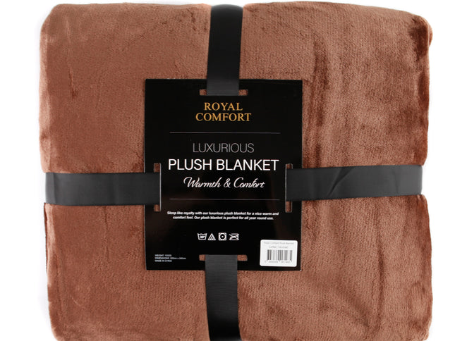 Royal Comfort Plush Coffee Blanket-1951134809573167106
