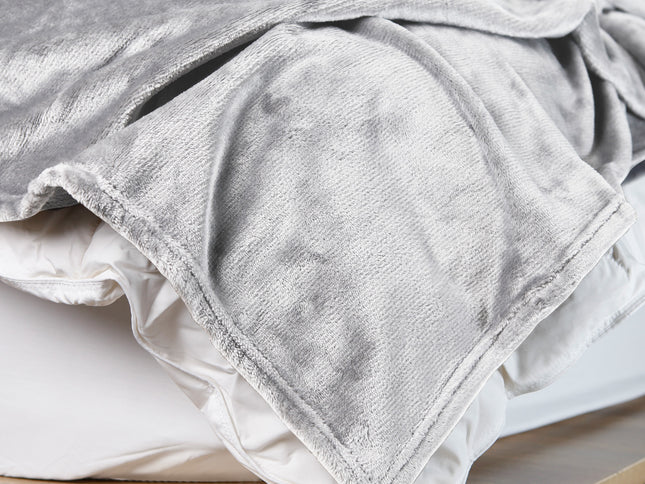 Royal Comfort Plush Light Grey Blanket-1951134809963237377