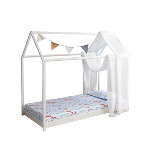 Levede Bed Frame Single Wooden Timber White-1864183194576883712