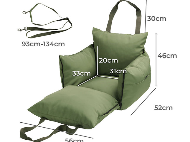PaWz Dog Car Seat Booster Belt Green-1973193691761872898