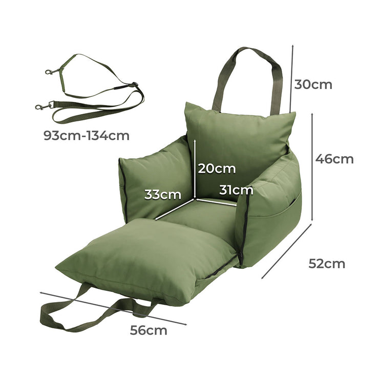 PaWz Dog Car Seat Booster Belt Green-1973193691761872898