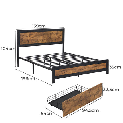 Levede Metal Bed Frame Double Mattress-1973194033421488130