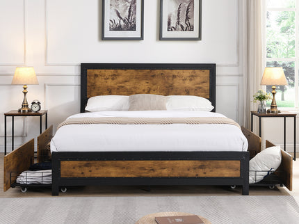 Levede Metal Bed Frame Queen Mattress-1942353322140897287