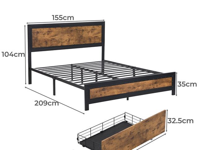 Levede Metal Bed Frame Queen Mattress-1942353322140897282