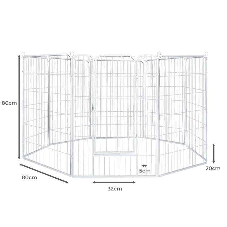 PaWz 8 Panel 32'' Pet Dog Playpen Puppy White 2.5kg Mackerel & Lamb-1975420508061175810