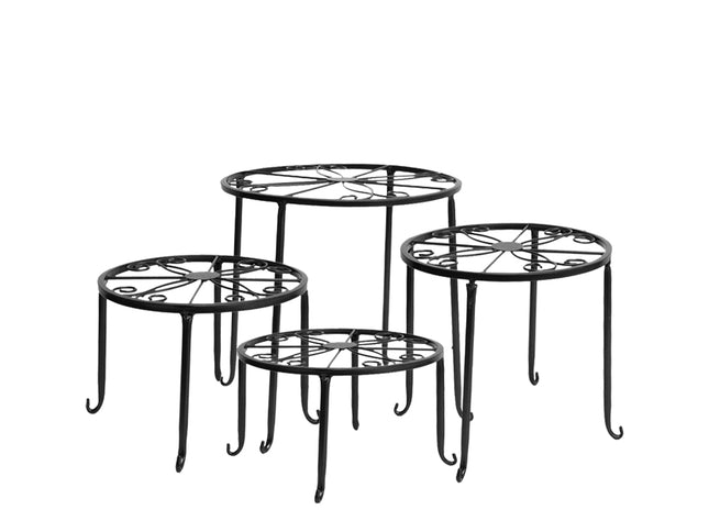 4 x Levede Metal Plant Stand Outdoor Black-1894516825329373184