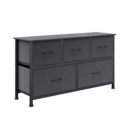 Levede Chest of 5 Drawers Storage Cabinet Dark Grey-1910113285462691840