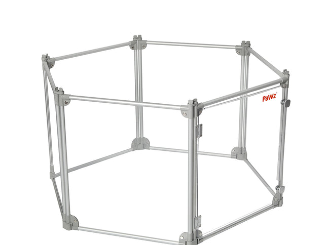 Pawz Pet Playpen Transparent Acrylic Clear Folding Dog Fence Kennel 6 Panel-1864184563555766272