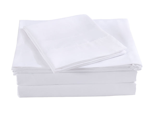 Royal Comfort Blended Bamboo Sheet Set White - Double-1889884831135961089