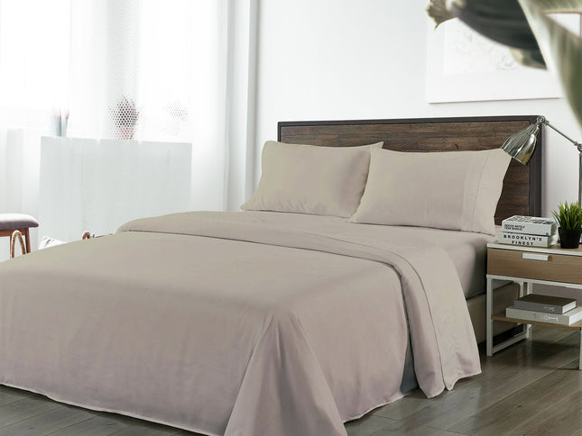 Royal Comfort Blended Bamboo Sheet Set Warm Grey - Double-1889884831425368064