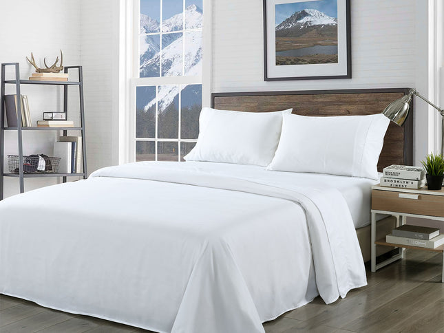 Royal Comfort Blended Bamboo Sheet Set White - Queen-1889884831567974400