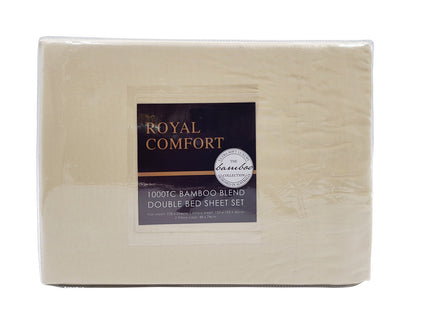 Royal Comfort Blended Bamboo Sheet Set Dark Ivory - Queen-1889884831702192131
