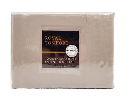 Royal Comfort Blended Bamboo Sheet Set Warm Grey - Queen-1889884831836409859