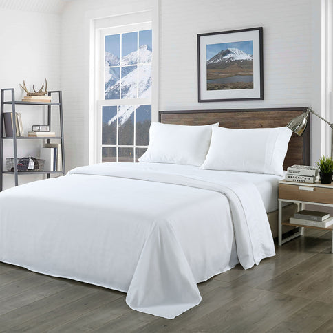 Royal Comfort Blended Bamboo Sheet Set White - King-1889884831974821888