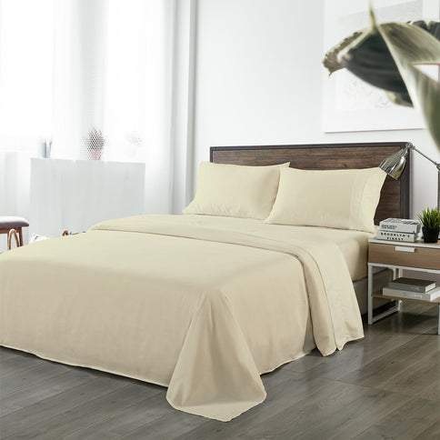 Royal Comfort Blended Bamboo Sheet Set Dark Ivory - King-1889884832121622528