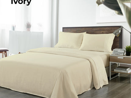Royal Comfort Blended Bamboo Sheet Set Dark Ivory - King-1889884832121622532