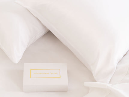 MULBERRY SILK PILLOW CASE TWIN PACK - SIZE: 51X76CM - WHITE-1889884797396979715
