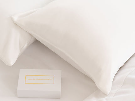 MULBERRY SILK PILLOW CASE TWIN PACK - SIZE: 51X76CM - IVORY-1889884797552168963