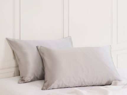 MULBERRY SILK PILLOW CASE TWIN PACK - SIZE: 51X76CM - SILVER-1889884797703163908