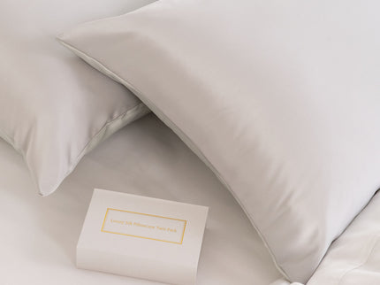 MULBERRY SILK PILLOW CASE TWIN PACK - SIZE: 51X76CM - SILVER-1889884797703163907