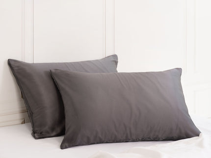 MULBERRY SILK PILLOW CASE TWIN PACK - SIZE: 51X76CM - CHARCOAL-1917365867050569732
