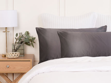 MULBERRY SILK PILLOW CASE TWIN PACK - SIZE: 51X76CM - CHARCOAL-1917365867050569729