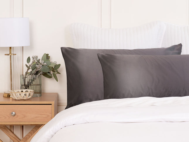 MULBERRY SILK PILLOW CASE TWIN PACK - SIZE: 51X76CM - CHARCOAL-1917365867050569729