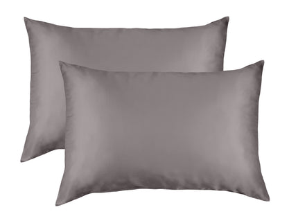 MULBERRY SILK PILLOW CASE TWIN PACK - SIZE: 51X76CM - CHARCOAL-1917365867050569728